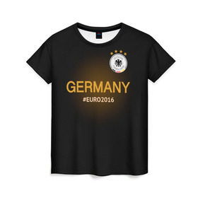Женская футболка 3D с принтом Сборная Германии 2016 в Екатеринбурге, 100% полиэфир ( синтетическое хлопкоподобное полотно) | прямой крой, круглый вырез горловины, длина до линии бедер | germany