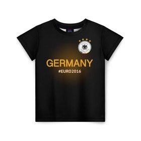 Детская футболка 3D с принтом Сборная Германии 2016 в Екатеринбурге, 100% гипоаллергенный полиэфир | прямой крой, круглый вырез горловины, длина до линии бедер, чуть спущенное плечо, ткань немного тянется | germany