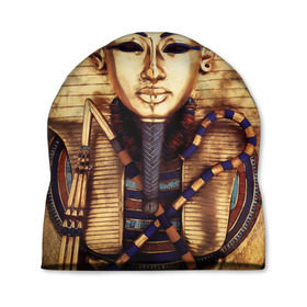 Шапка 3D с принтом Хатшепсут в Екатеринбурге, 100% полиэстер | универсальный размер, печать по всей поверхности изделия | египет | женщина | золото | маска | фараон египта | хатшепсут