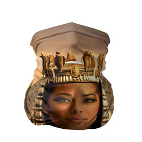 Бандана-труба 3D с принтом Клеопатра в Екатеринбурге, 100% полиэстер, ткань с особыми свойствами — Activecool | плотность 150‒180 г/м2; хорошо тянется, но сохраняет форму | египет | египетская | закат | золото | клеопатра | корона | песок | пирамиды | пустыня | солнце | царица
