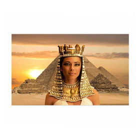 Бумага для упаковки 3D с принтом Клеопатра в Екатеринбурге, пластик и полированная сталь | круглая форма, металлическое крепление в виде кольца | египет | египетская | закат | золото | клеопатра | корона | песок | пирамиды | пустыня | солнце | царица