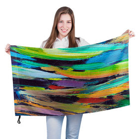 Флаг 3D с принтом Масло штрихи в Екатеринбурге, 100% полиэстер | плотность ткани — 95 г/м2, размер — 67 х 109 см. Принт наносится с одной стороны | абстракция | краска | масло | творчество | цвет