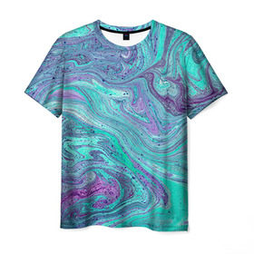 Мужская футболка 3D с принтом Смесь красок в Екатеринбурге, 100% полиэфир | прямой крой, круглый вырез горловины, длина до линии бедер | абстракция | краска | масло | творчество | цвет
