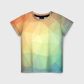Детская футболка 3D с принтом Polygonal в Екатеринбурге, 100% гипоаллергенный полиэфир | прямой крой, круглый вырез горловины, длина до линии бедер, чуть спущенное плечо, ткань немного тянется | polygonal | краски | многоугольник | полигональный | радуга | цвет