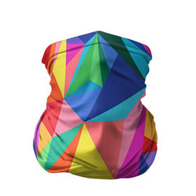 Бандана-труба 3D с принтом Радуга в Екатеринбурге, 100% полиэстер, ткань с особыми свойствами — Activecool | плотность 150‒180 г/м2; хорошо тянется, но сохраняет форму | polygonal | многоугольник | полигональный | разноцветный