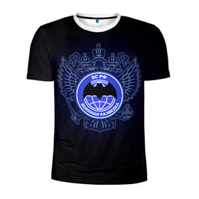 Мужская футболка 3D спортивная с принтом Военная разведка в Екатеринбурге, 100% полиэстер с улучшенными характеристиками | приталенный силуэт, круглая горловина, широкие плечи, сужается к линии бедра | Тематика изображения на принте: армия | герб | россия