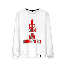 Мужской свитшот хлопок с принтом Keep calm and love Rainbow Six в Екатеринбурге, 100% хлопок |  | Тематика изображения на принте: 