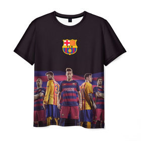 Мужская футболка 3D с принтом ФК Барселона в Екатеринбурге, 100% полиэфир | прямой крой, круглый вырез горловины, длина до линии бедер | евро 2016
barca barcelona | иньеста | месси | неймар | пике | суарез