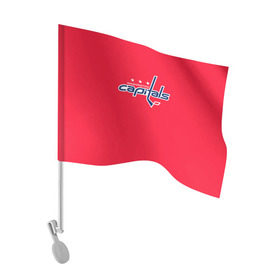 Флаг для автомобиля с принтом Washington Capitals Ovechkin в Екатеринбурге, 100% полиэстер | Размер: 30*21 см | ovechkin | washington capitals | овечкин