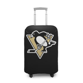 Чехол для чемодана 3D с принтом Pittsburgh Penguins Malkin в Екатеринбурге, 86% полиэфир, 14% спандекс | двустороннее нанесение принта, прорези для ручек и колес | malkin | pittsburgh penguins | малкин