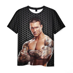 Мужская футболка 3D с принтом Randy Orton в Екатеринбурге, 100% полиэфир | прямой крой, круглый вырез горловины, длина до линии бедер | randy orton | wwe | рестлинг | чемпион мира