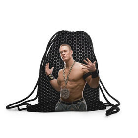 Рюкзак-мешок 3D с принтом John Cena в Екатеринбурге, 100% полиэстер | плотность ткани — 200 г/м2, размер — 35 х 45 см; лямки — толстые шнурки, застежка на шнуровке, без карманов и подкладки | john cena | wwe чемпион | джон сина