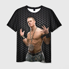 Мужская футболка 3D с принтом John Cena в Екатеринбурге, 100% полиэфир | прямой крой, круглый вырез горловины, длина до линии бедер | john cena | wwe чемпион | джон сина