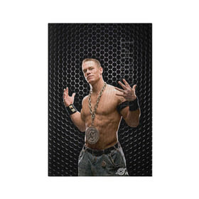 Обложка для паспорта матовая кожа с принтом John Cena в Екатеринбурге, натуральная матовая кожа | размер 19,3 х 13,7 см; прозрачные пластиковые крепления | john cena | wwe чемпион | джон сина