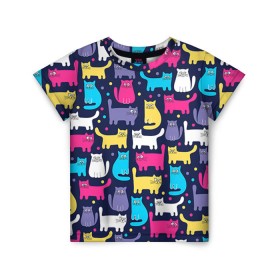 Детская футболка 3D с принтом Котятки в Екатеринбурге, 100% гипоаллергенный полиэфир | прямой крой, круглый вырез горловины, длина до линии бедер, чуть спущенное плечо, ткань немного тянется | кот | котенок | котик | кошечка | кошка | мем | независимая | сильная