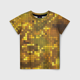 Детская футболка 3D с принтом Gold style в Екатеринбурге, 100% гипоаллергенный полиэфир | прямой крой, круглый вырез горловины, длина до линии бедер, чуть спущенное плечо, ткань немного тянется | блекс | золото | квадрат | клубы | текстуры