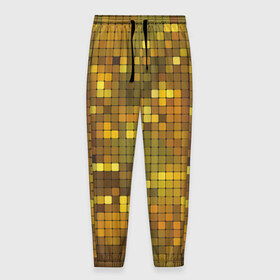 Мужские брюки 3D с принтом Gold style в Екатеринбурге, 100% полиэстер | манжеты по низу, эластичный пояс регулируется шнурком, по бокам два кармана без застежек, внутренняя часть кармана из мелкой сетки | блекс | золото | квадрат | клубы | текстуры