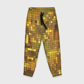 Детские брюки 3D с принтом Gold style в Екатеринбурге, 100% полиэстер | манжеты по низу, эластичный пояс регулируется шнурком, по бокам два кармана без застежек, внутренняя часть кармана из мелкой сетки | блекс | золото | квадрат | клубы | текстуры