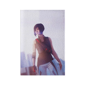 Обложка для паспорта матовая кожа с принтом Mirror`s Edge в Екатеринбурге, натуральная матовая кожа | размер 19,3 х 13,7 см; прозрачные пластиковые крепления | faith | mirrors edge | parkour | зеркальная грань | паркур | фейт
