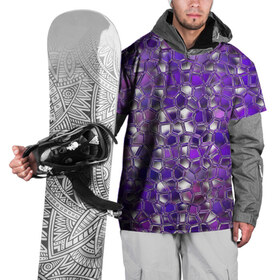 Накидка на куртку 3D с принтом Фиолетовая мозаика в Екатеринбурге, 100% полиэстер |  | дизайн | искусство | композиция | мозаика | стёклышки | цветные камешки