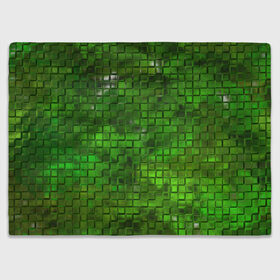 Плед 3D с принтом Зелёные кубики в Екатеринбурге, 100% полиэстер | закругленные углы, все края обработаны. Ткань не мнется и не растягивается | дизайн | искусство | кубики | мозаика | поверхность | рельеф | стена | стиль | текстура | фон