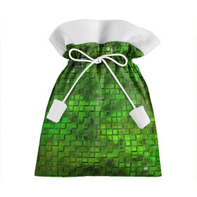 Подарочный 3D мешок с принтом Зелёные кубики в Екатеринбурге, 100% полиэстер | Размер: 29*39 см | Тематика изображения на принте: дизайн | искусство | кубики | мозаика | поверхность | рельеф | стена | стиль | текстура | фон
