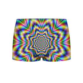 Мужские трусы 3D с принтом Красочная иллюзия в Екатеринбурге, 50% хлопок, 50% полиэстер | классическая посадка, на поясе мягкая тканевая резинка | Тематика изображения на принте: гипноз | движение | красочный фон | обман зрения | оптическая иллюзия | погружение | текстура | фокус