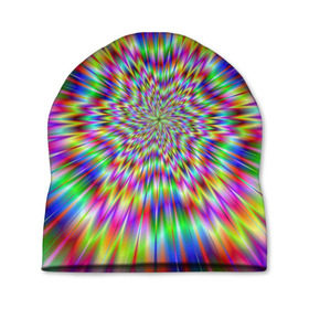 Шапка 3D с принтом Спектральная иллюзия в Екатеринбурге, 100% полиэстер | универсальный размер, печать по всей поверхности изделия | взрыв | гипноз | движение | краски | красочный фон | обман зрения | оптическая иллюзия | погружение | текстура | фокус | цветовой спектр