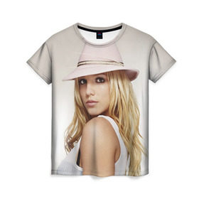 Женская футболка 3D с принтом Бритни Спирс в Екатеринбурге, 100% полиэфир ( синтетическое хлопкоподобное полотно) | прямой крой, круглый вырез горловины, длина до линии бедер | бритни спирс