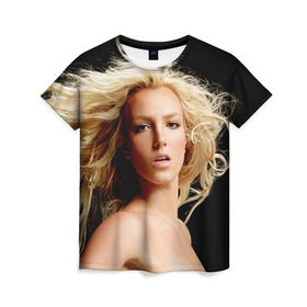 Женская футболка 3D с принтом Бритни Спирс в Екатеринбурге, 100% полиэфир ( синтетическое хлопкоподобное полотно) | прямой крой, круглый вырез горловины, длина до линии бедер | бритни спирс