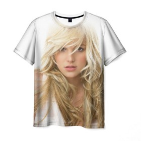 Мужская футболка 3D с принтом Бритни Спирс в Екатеринбурге, 100% полиэфир | прямой крой, круглый вырез горловины, длина до линии бедер | britney spears | американская поп певица | бритни спирс