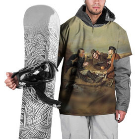Накидка на куртку 3D с принтом Охотники в Екатеринбурге, 100% полиэстер |  | капкан | оружие | охотник | охотники на привале | природа | рассвет | рога | ружье | трофей | туризм | чучело