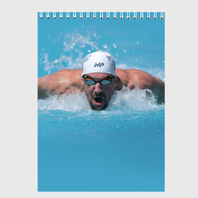 Скетчбук с принтом Michael Phelps в Екатеринбурге, 100% бумага
 | 48 листов, плотность листов — 100 г/м2, плотность картонной обложки — 250 г/м2. Листы скреплены сверху удобной пружинной спиралью | 