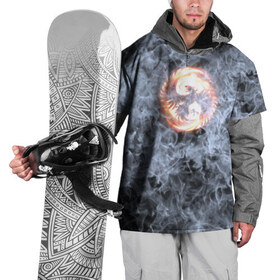 Накидка на куртку 3D с принтом Феникс в Екатеринбурге, 100% полиэстер |  | Тематика изображения на принте: phoenix | огонь | пламя | птица