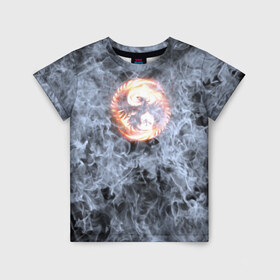 Детская футболка 3D с принтом Феникс в Екатеринбурге, 100% гипоаллергенный полиэфир | прямой крой, круглый вырез горловины, длина до линии бедер, чуть спущенное плечо, ткань немного тянется | phoenix | огонь | пламя | птица