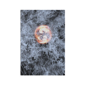 Обложка для паспорта матовая кожа с принтом Феникс в Екатеринбурге, натуральная матовая кожа | размер 19,3 х 13,7 см; прозрачные пластиковые крепления | Тематика изображения на принте: phoenix | огонь | пламя | птица