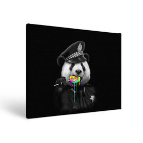 Холст прямоугольный с принтом Панда и карамель в Екатеринбурге, 100% ПВХ |  | Тематика изображения на принте: панда | черно белый