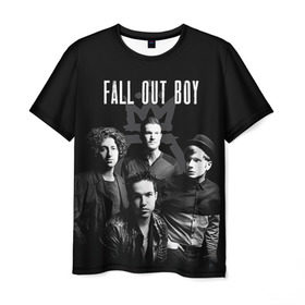 Мужская футболка 3D с принтом Группа Fall out boy в Екатеринбурге, 100% полиэфир | прямой крой, круглый вырез горловины, длина до линии бедер | fall out boy