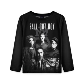 Детский лонгслив 3D с принтом Группа Fall out boy в Екатеринбурге, 100% полиэстер | длинные рукава, круглый вырез горловины, полуприлегающий силуэт
 | fall out boy