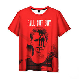 Мужская футболка 3D с принтом FOB в Екатеринбурге, 100% полиэфир | прямой крой, круглый вырез горловины, длина до линии бедер | fall out boy