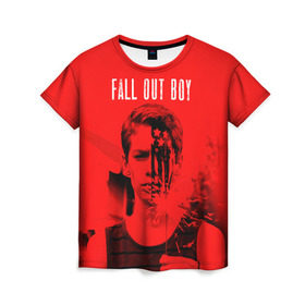 Женская футболка 3D с принтом FOB в Екатеринбурге, 100% полиэфир ( синтетическое хлопкоподобное полотно) | прямой крой, круглый вырез горловины, длина до линии бедер | fall out boy