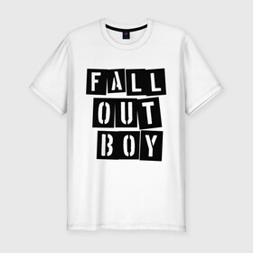 Мужская футболка премиум с принтом Fall out boy в Екатеринбурге, 92% хлопок, 8% лайкра | приталенный силуэт, круглый вырез ворота, длина до линии бедра, короткий рукав | Тематика изображения на принте: fall out boy