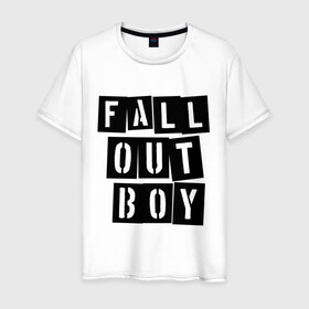 Мужская футболка хлопок с принтом Fall out boy в Екатеринбурге, 100% хлопок | прямой крой, круглый вырез горловины, длина до линии бедер, слегка спущенное плечо. | Тематика изображения на принте: fall out boy