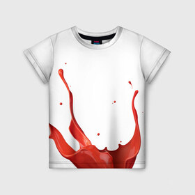 Детская футболка 3D с принтом Paint splash в Екатеринбурге, 100% гипоаллергенный полиэфир | прямой крой, круглый вырез горловины, длина до линии бедер, чуть спущенное плечо, ткань немного тянется | 