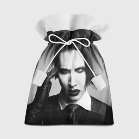 Подарочный 3D мешок с принтом Мэрилин Мэнсон в Екатеринбурге, 100% полиэстер | Размер: 29*39 см | Тематика изображения на принте: мэрилин мэнсон