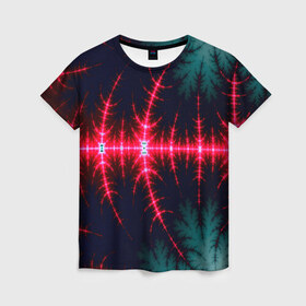 Женская футболка 3D с принтом Звуковые волны в Екатеринбурге, 100% полиэфир ( синтетическое хлопкоподобное полотно) | прямой крой, круглый вырез горловины, длина до линии бедер | абстракт | абстракции | иллюзия | прикольные | текстуры