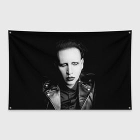 Флаг-баннер с принтом Мэрилин Мэнсон в Екатеринбурге, 100% полиэстер | размер 67 х 109 см, плотность ткани — 95 г/м2; по краям флага есть четыре люверса для крепления | marilyn manson | мэрилин мэнсон