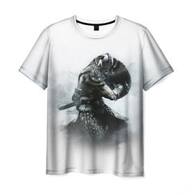 Мужская футболка 3D с принтом Skyrim в Екатеринбурге, 100% полиэфир | прямой крой, круглый вырез горловины, длина до линии бедер | elder scrolls | skyrim | игра | скайрим