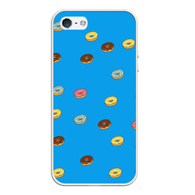 Чехол для iPhone 5/5S матовый с принтом Пончики в Екатеринбурге, Силикон | Область печати: задняя сторона чехла, без боковых панелей | donut | гомер | еда | пончики | симпсон | фаст