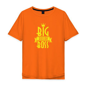 Мужская футболка хлопок Oversize с принтом Big Russian Boss в Екатеринбурге, 100% хлопок | свободный крой, круглый ворот, “спинка” длиннее передней части | bigg | trap | биг | босс | рашн | рэп | трап | треп | трэп